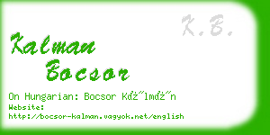 kalman bocsor business card